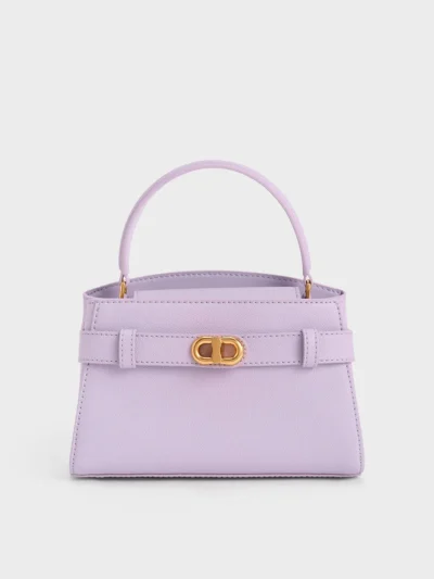 Buckle Top Handle Bag
